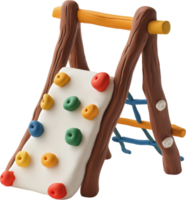 a toy climbing wall with colorful balls png