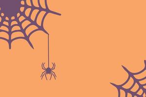 Halloween party banner invitation background with pumpkin, border and spiderweb. vector