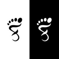 letter F footprint logo vector