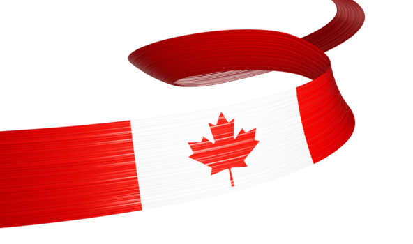 3d Flag Of Canada 3d Waving Ribbon Flag, 3d illustration png