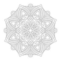 Radial network pattern design for tattoo,coloring book page vector