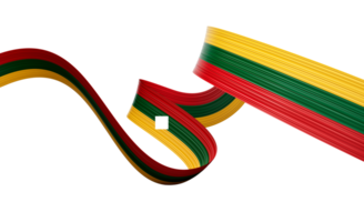 3d Flag Of Lithuania 3d Wavy Shiny Lithuania Ribbon Flag 3d Illustration png