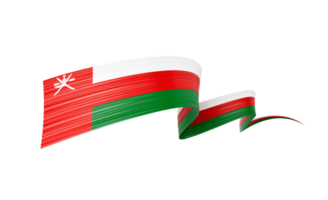 3d Flag Of Oman 3d Shiny Waving Oman Ribbon Flag 3d Illustration png