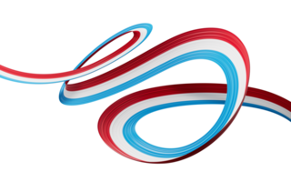 3d Flag Of Luxembourg 3d Waving Ribbon Flag, 3d illustration png