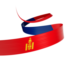 3d Flag Of Mongolia 3d Wavy Shiny Mongolia Ribbon 3d Illustration png