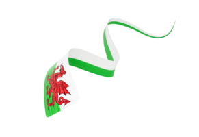 3d Flag Of Wales 3d Shiny Waving Wales Ribbon Flag 3d Illustration png