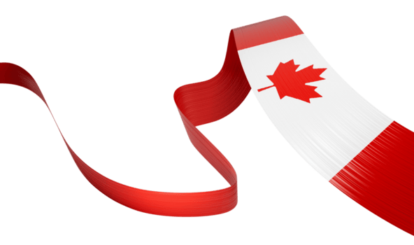 3d Flag Of Canada 3d Wavy Shiny Canada Ribbon 3d illustration png