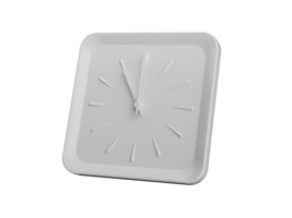 3d Simple White Square Wall Clock 11 O' Clock Eleven O' Clock 3d illustration png