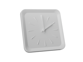 3d Simple White Square Wall Clock 2 O' Clock Two O' Clock, 3d illustration png
