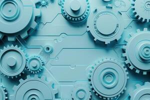 Intricate gears interlock seamlessly, symbolizing the efficiency and integration of business automation in a modern, clean design. photo