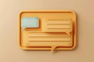 A chat window displays text bubbles in an inviting design, perfect for customer support interactions. photo
