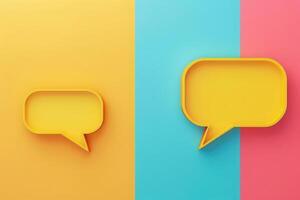 A colorful setup features two stylized chat windows, inviting engaging conversations and customer support discussions. photo