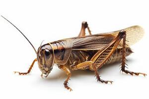 Technicians carefully inspect a grasshopper, ensuring effective pest control in a professional setting. photo