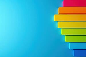 A colorful efficiency rating chart showcases varying levels of energy efficiency against a bright blue backdrop, creating an engaging visual representation. photo