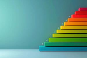 A vibrant chart displays energy efficiency ratings through a gradient of colors, conveying levels of sustainability and performance in a visually engaging way. photo