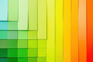 A colorful gradient chart representing energy efficiency ratings, displaying a spectrum from solid green to vibrant yellow and orange. photo