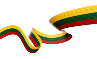 3d Flag Of Lithuania 3d Wavy Shiny Lithuania Ribbon Flag 3d Illustration png