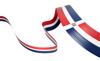 3d Flag Of Dominican Republic 3d Shiny Waving Ribbon Flag 3d Illustration png