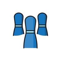 bowling pins icon, isolated on white background. design logo illustration can be used for web, mobile,etc. vector