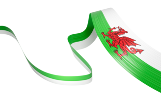 3d Flag Of Wales 3d Shiny Waving Wales Ribbon Flag 3d Illustration png