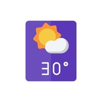 weather forecast icon ,partly sunny icon,30 degrees celsius. Perfect for web and app interfaces, presentations, infographics, etc. vector