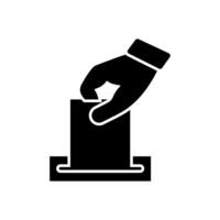 Hand voting ballot box icon, Election Vote concept, Simple design for web site, logo, app, UI, illustration isolated white background vector
