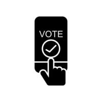 Online voting line icon. Sign of internet voting via mobile phone. Web election symbol.Simple banner illustration online voting icon pattern isolated whit vector