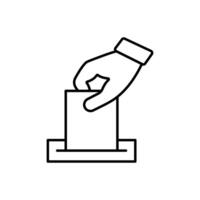 Hand voting ballot box icon, Election Vote concept, Simple design for web site, logo, app, UI, illustration isolated white background vector