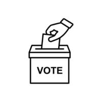Hand voting ballot box icon, Election Vote concept, Simple design for web site, logo, app, UI, illustration isolated white background vector