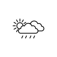 Drizzling accompanied by the sun partially covered by clouds, can be edited icon.Perfect for web and app interfaces, presentations, infographics, etc vector
