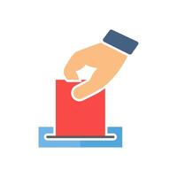 Hand voting ballot box icon, Election Vote concept, Simple design for web site, logo, app, UI, illustration isolated white background vector