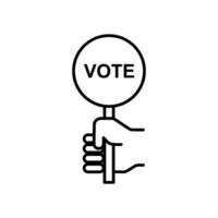 vote icon, Polling, Voting election with hand holding voting board, isolated white background vector