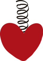 A heart with a spiral in the style of a doodle png
