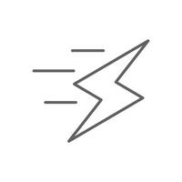 Fast charging icon. Simple outline style. Charge, fast, voltage, speed, design, full, energy, boost, quick, rapid, technology concept. Thin line symbol. Isolated. Editable stroke. vector