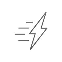 Fast charging icon. Simple outline style. Charge, fast, voltage, speed, design, full, energy, boost, quick, rapid, technology concept. Thin line symbol. Isolated. Editable stroke. vector