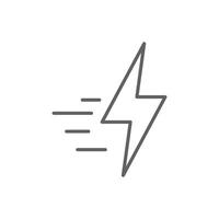 Fast charging icon. Simple outline style. Charge, fast, voltage, speed, design, full, energy, boost, quick, rapid, technology concept. Thin line symbol. Isolated. Editable stroke. vector