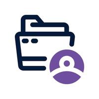 portfolio icon. dual tone icon for your website, mobile, presentation, and logo design. vector