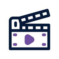 clapper board icon. dual tone icon for your website, mobile, presentation, and logo design. vector