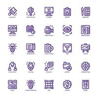Creative Agency icon pack for your website, mobile, presentation, and logo design. Creative Agency icon basic line gradient design. graphics illustration and editable stroke. vector