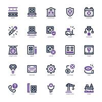 Warehouse icon pack for your website, mobile, presentation, and logo design. Warehouse icon dual tone design. graphics illustration and editable stroke. vector