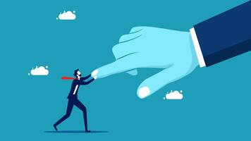 a hand pointing at a man in a suit vector