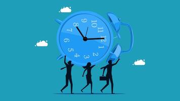 business team and clock vector