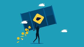 man is carrying a large box with money vector