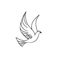 dove icon in black and white vector