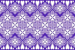 Geometric floral pattern background.flower ethnic pixel pattern. vector