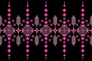 Geometric floral pattern background.flower ethnic pixel pattern. vector