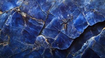 Polished dumortierite displaying vibrant blue striations photo