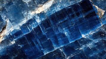 Close-up of kyanite with rich blue hues and unique striated patterns. photo