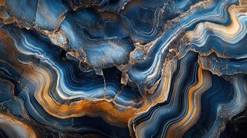 Detailed view of pietersite with vivid blue and golden streaks photo