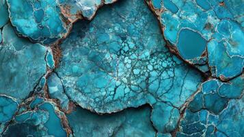 Turquoise stone with bold blue color and intricate gold veins photo